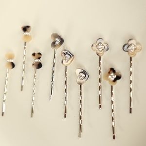 9 Piece Tortoise Shell Gold Bobby Hair Pins